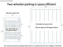The compact spaces are 7.5 feet wide while the normal parking space is. Two Wheeler Parking Can Be Very Very Space Efficient