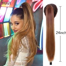 This neat little ponytail features your long wavy or straight hair tied up with a bow. 24 Claw Drawstring Blonde Fashion Long Straight Ponytail Women Heat Resistant Synthetic Extension Hair Accessories Synthetic Ponytails Aliexpress
