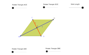 Diagonals, angles, side length, and height. Area Of A Rhombus Geogebra