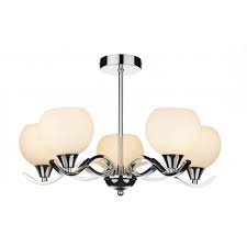 Indoor 2 head chrome finished ceiling light fitting. Modern Simple Ceiling Light Fitting Chrome Light With Opal Glass Shades