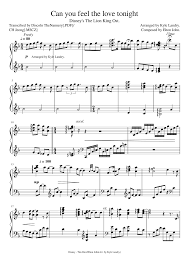 Can You Feel The Love Tonight Piano Sheet Music Free Sheet Music Made By Ch Jeong For Piano Sheet Music Piano Music Piano Sheet Music