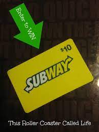 Subway Gift Card Giveaway This Roller Coaster Called Life Subway Gift Card Subway School Giveaways