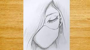 *** instagram facebook youtube storenvy violet. A Girl Wearing A Mask Pencil Sketch How To Draw A Girl Happy Drawings Youtube