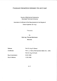1 jahr und 3 monate, aug. Pdf Frictional Interactions Between Tire And Road