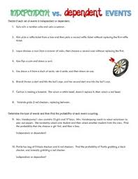 This is the currently selected item. Probability Independent Dependent Events Compound Probability Probability Worksheets Probability Word Problems Word Problem Worksheets