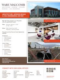 Ware Malcomb Is Hiring In Our Pleasanton San Francisco Offices Check Out Our Architecture Interiordesign Civil Engineering Jobs Job Fair Engineering Jobs