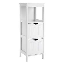 The floor cabinet with glass door is suitable for holding tissue paper, beauty products and more. Homecho Bathroom Storage Cabinet With 3 Tier Shelf Drawer Glass Door Hmc Md 015 White Floor Cabinet Free Standing Linen Tower Tall Slim Side Organizer Shelves Wooden Cupboard Storage Cabinets Home Kitchen Sostulsa Com