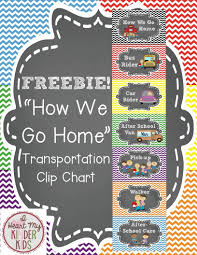 transportation clip chart in chalkboard and chevron freebie