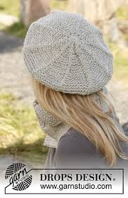 Knitted drops jacket with rib and lace pattern on round yoke in. Ravelry 150 17 French Mist Pattern By Drops Design Knitting Girls Baby Hat Free Pattern Knitting Patterns Free Hats