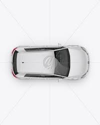 Download Hatchback 5 Doors Mockup Top View In Vehicle Mockups On Yellow Images Object Mockups PSD Mockup Templates