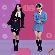 Bts and twice enjoying a playful costume swap full body view on Craiyon