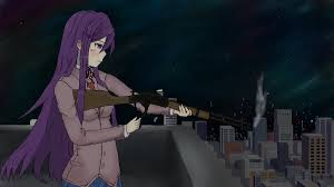 For her appearance in plus, go here. Yuri Has A Lever Action Rifle By Jptaf Bomber On Twitter Ddlc