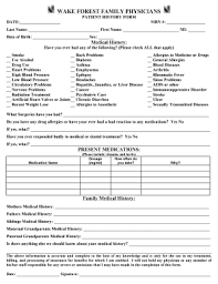 Medical History Form Fill Online Printable Fillable