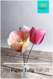 Paper Tulip Template Paper Flower Template Paper Sunflowers Paper Flowers