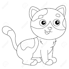 Cat And Kitten Coloring Pages Page Outline Of Cartoon With Pets Book For Kids Mommy Dog Slavyanka