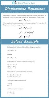 What Is Diophantine Equation Examples With Solutions Diophantine Equation Quadratics Algebra Equations