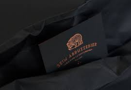 Business cards with special finishes. Matte Black Business Card With Copper Foil Edges Elegante Press