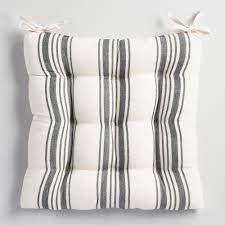 black villa stripe chair cushion cotton chair cushions by world market in 2021 striped chair chair cushions striped cushions