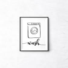 Wash Dry Fold Repeat Laundry Room Decor Black And White Printable Wall Art Set Of 4 Prints For Utility Room In 2021 Laundry Room Decor Wash Dry Fold Laundry Wall Art