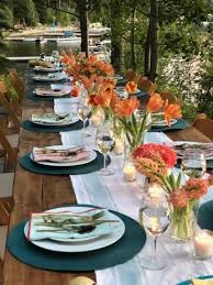 How To Host In A Rental House My Lakefront Dinner Party Summer Table Settings Dinner Table Setting Dinner Party