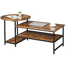 Shop rustic living room sets at 1stdibs, the world's largest source of rustic and other authentic period furniture. Amazon Com Wohomo Coffee Table Round Coffee Table And Rectangular Unique Coffee Table Sets 2 In 1 Industrial Coffee Tables For Living Room With 4 Leveled Shelf Rustic Brown Kitchen Dining