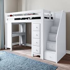 Deshotel Twin Loft Bed With Drawers And Shelves Twin Loft Bed Low Loft Beds Loft Beds For Teens