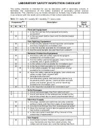 This template is used to conduct a fire extinguisher inspection every 30 days to determine if the equipment meets the standards and safety measures for. First Aid Kit Monthly Checklist Template The Guide Ways