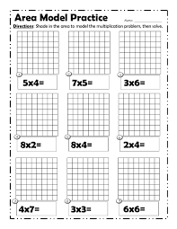 This Set Of Multiplication Worksheets Can Be Found On My Tpt Page It Is A Great Way To Practice Area Models Area Models Multiplication Worksheets Math