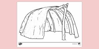Select from 35919 printable crafts of cartoons, nature, animals, bible and many more. Free Shelter Made From Bent Sticks And Bark Colouring Sheet Colouring