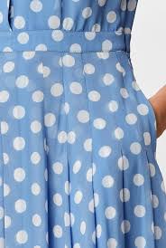 Polka dot print georgette shirtdress