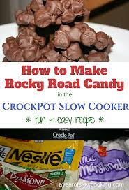 Rocky Road Candy In The Crockpot Crock Pot Desserts Rocky Road Candy Slow Cooker Candy
