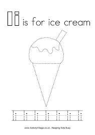 Tracing Alphabet I Is For Ice Cream Practice Handwriting Printable Alphabet Worksheets Alphabet Crafts Preschool Letter I Activities