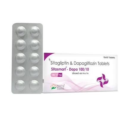 Sitasmart-Dapa 100/10 Tablets, Composition: Sitagliptin & Dapagliflozin at ₹ 150/box in Nagpur