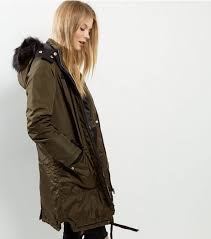 Brave Soul Parka Jacket With Faux Fur Trim Hood Brave Soul Khaki Faux Fur Trim Hooded Parka New Look Hooded Parka New Look Coats Black Puffer Coat