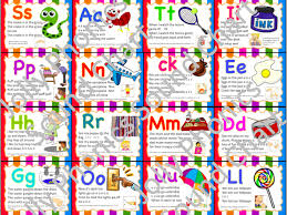 Jolly Phonics Sound Chart Small Cards For Playing Games