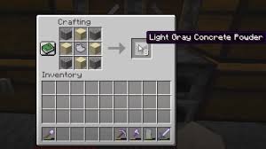 How To Make Light Gray Concrete Powder Minecraft Recipe Can be made using an ink sac and two bonemeal or gray dye and bonemeal. how to make light gray concrete powder