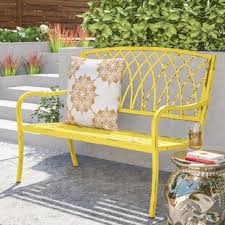 These picks span a range of price points and styles, so there's something for everyone! Metal Yellow Outdoor Benches You Ll Love In 2021 Wayfair