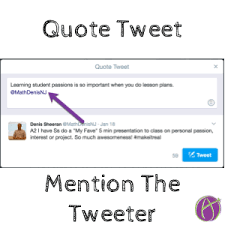 Quote Tweet Mention The Tweeter Teacher Tech See more ideas about twitter quotes, quotes, tweet quotes. quote tweet mention the tweeter
