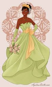 Facebook users blasted her parents for giving her the 'racist' and. Princess Tiana Wedding Dress Disney Princess Dresses Walt Disney Princesses Disney Artwork