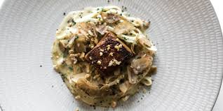 Confit Pork And Salsify Carbonara Recipe Great British Chefs Recipe Carbonara Recipe Recipes Pork Cheeks