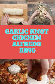 Garlic Knot Chicken Alfredo Ring Chicken Alfredo Chicken Alfredo Recipes Cooked Sushi Recipes