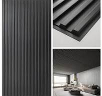 12pcs Pack (Suitable for & Commercial) * PVC 3D Wall Panels & Ceiling Tiles  - Slats Modern Matte Panels, Installation, Low-Maintenance C