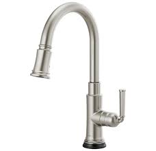 This touchless kitchen faucet halts the spread of germs from one hand to another through the handle. Brizo 64074lf Ss Rook 1 8 Gpm Single Hole Pull Build Com
