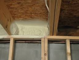 Insulate Band Board Rim Joist To Block Air Infiltration Into A Basement Basement Ceiling Basement Spray Foam Insulation