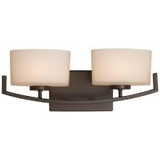 Hampton bay 2 light vanity fixture install. Hampton Bay Burye 2 Light Oil Rubbed Bronze Vanity Light With Etched White Glass Shades 15322 The Home Depot Bronze Vanity Lighting Oil Rubbed Bronze Bathroom Vanity Lighting
