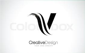 Silver letter v on a realistic brushed metal texture (metal background). V Letter Design Brush Paint Stroke Stock Vector Colourbox