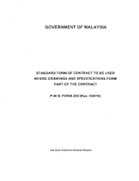 Ma'ahad ar ridhwan standard form of contract to be used where bills of quantities form part of the contract table of content 1.0 definitions and interpretation 1 2.0 contract period 3 3.0 the s.o and s.o's representative 4.0. Fillable Online Epsmg Jkr Gov Standard Form Of Contract To Be Used Where Fax Email Print Pdffiller