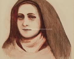 Young St. Therese Sketch, Saint Therese Art Print, Therese of Lisieux,  Catholic Art, Catholic Gift