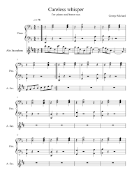 Download careless whisper alto sax sheet music free pdf for free. Careless Whisper Sheet Music For Piano Saxophone Alto Alto Sax Piano Duet Musescore Com