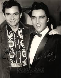 Elvis Presley and Johnny Cash Photograph 8 X 10 - Magnificent Portrait -  The Man In Black - The King - Memorabilia - Legendary American Music - Rare  ...